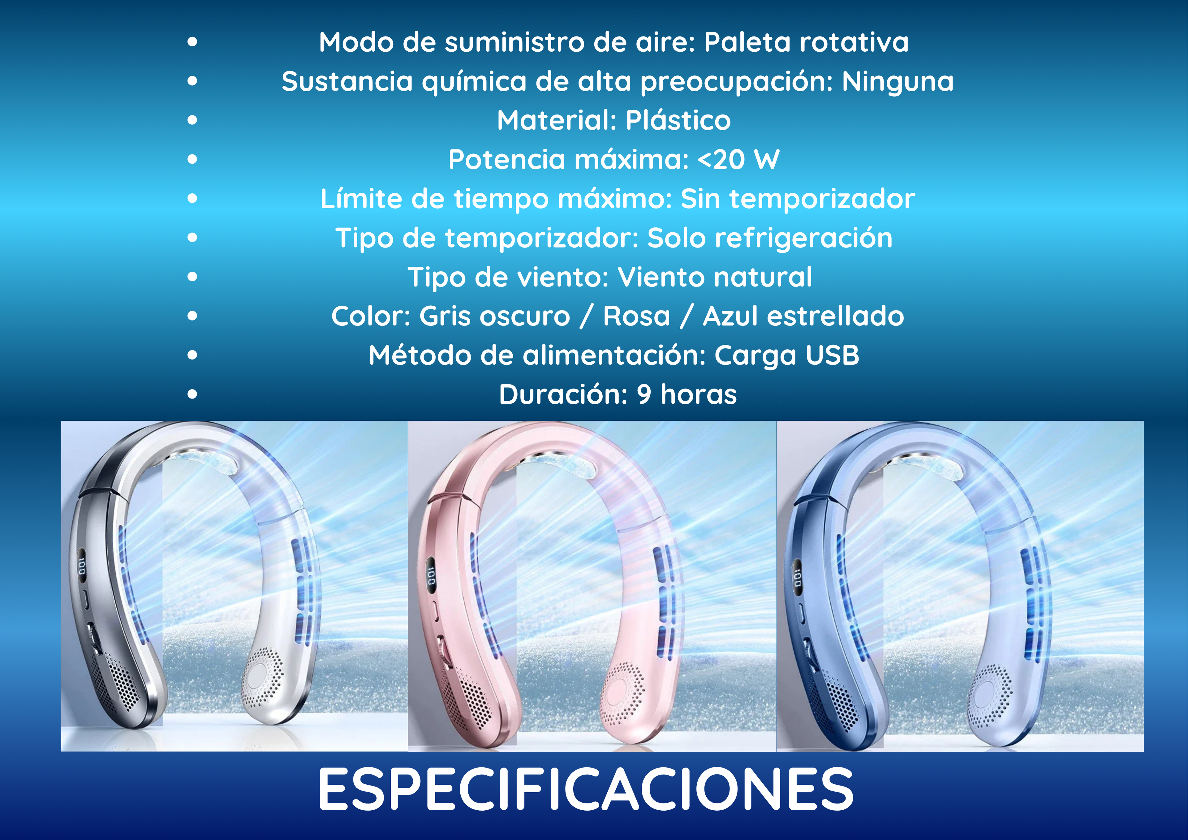 Ventilador Portátil para Cuello