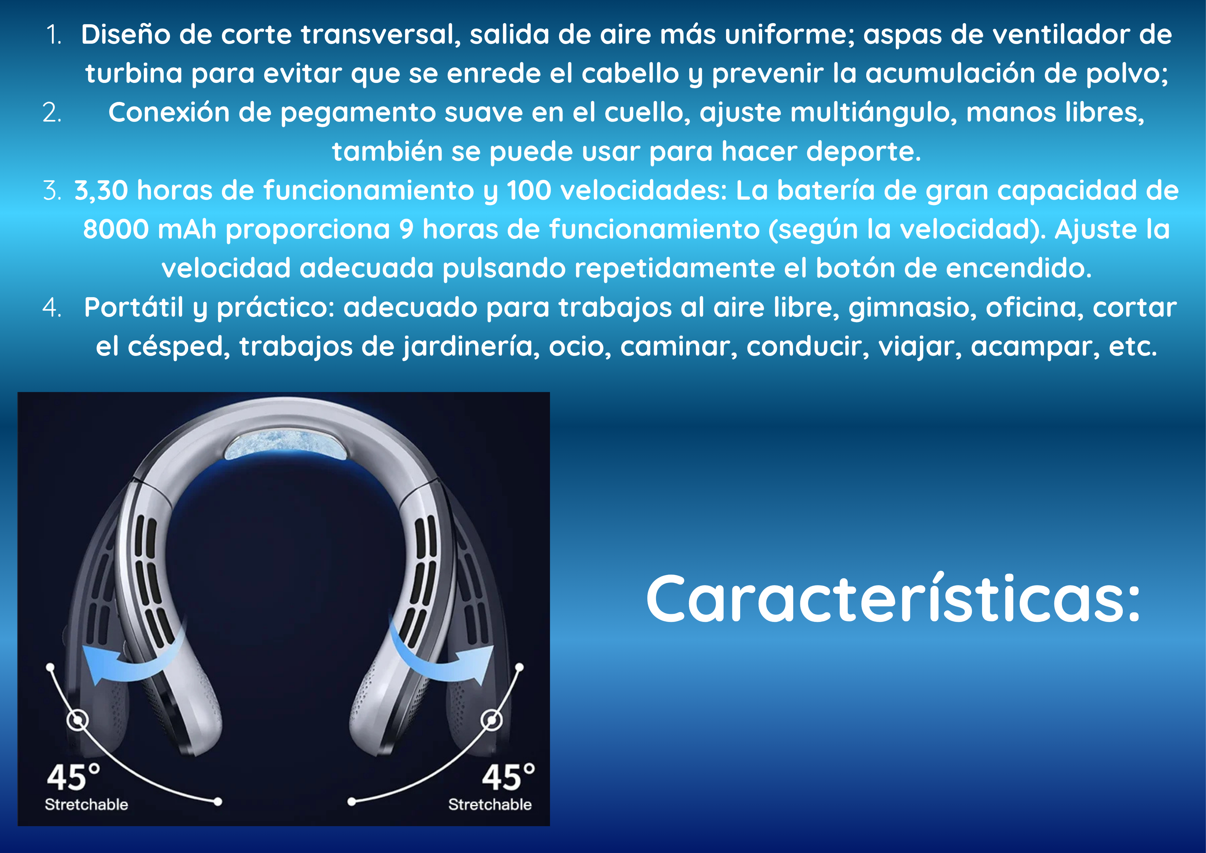 Ventilador Portátil para Cuello