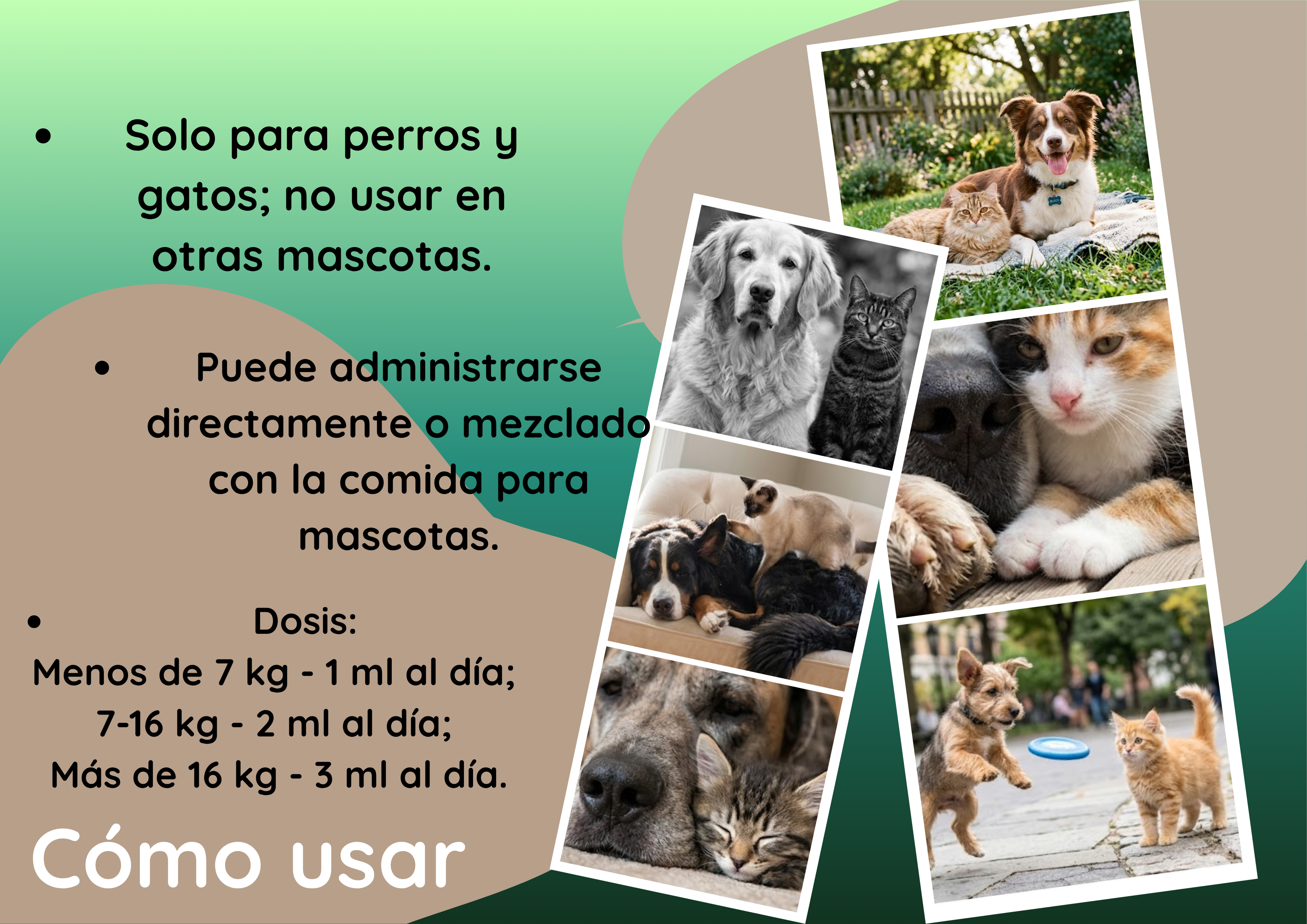 Gotas multivitamínicas para perros y gatos.