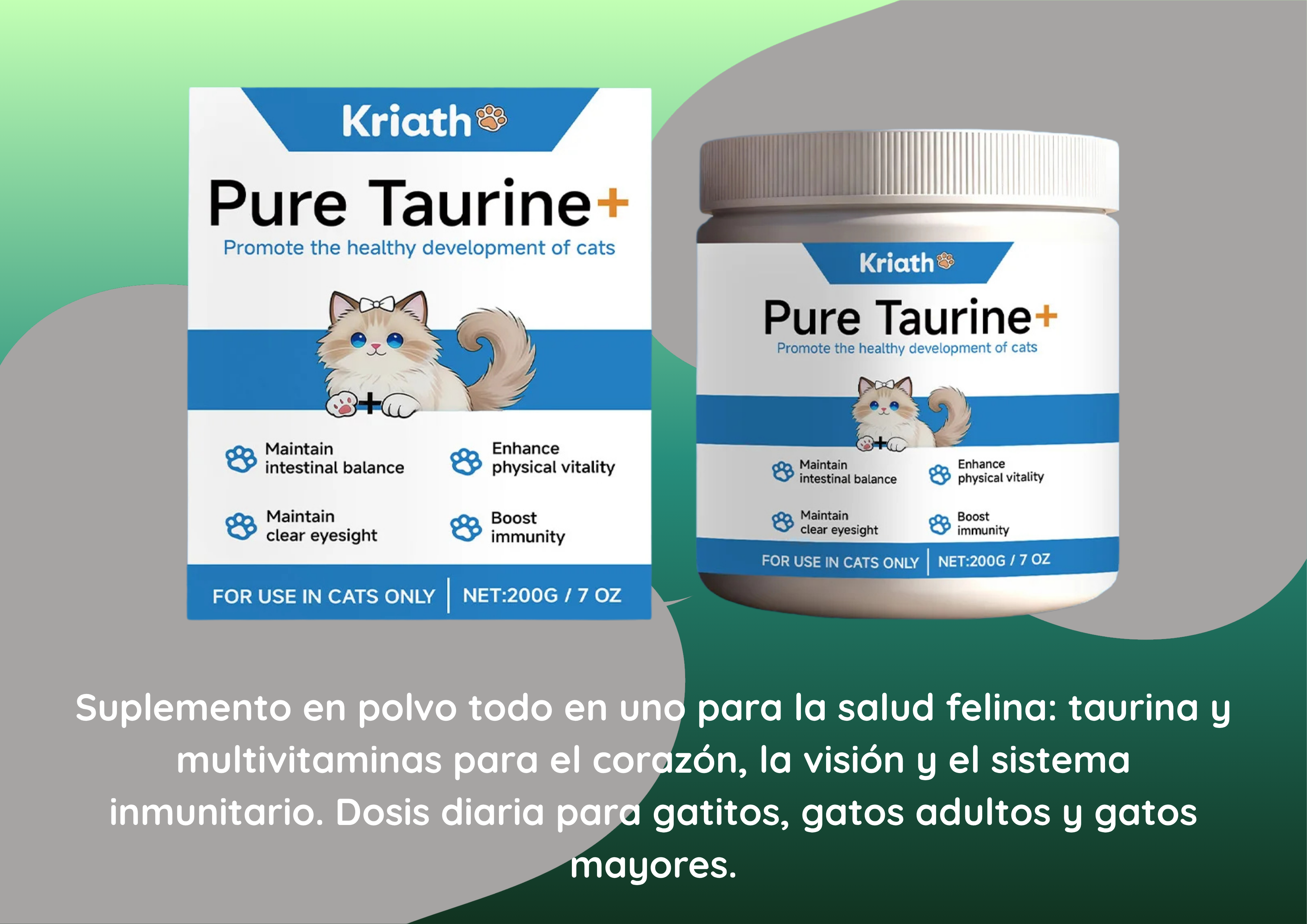Suplemento en polvo todo en uno para la salud felina