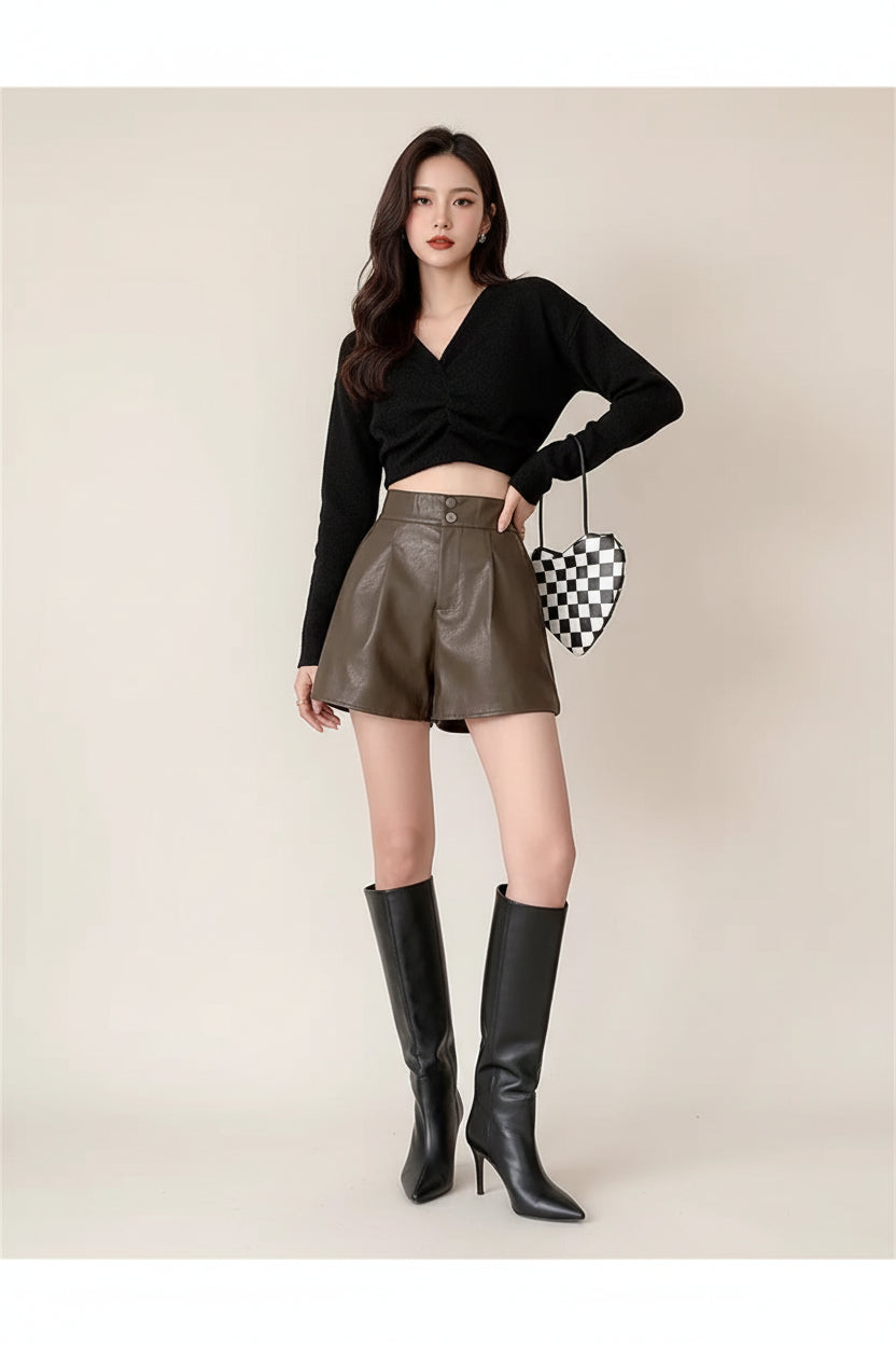 Shorts Cuero Sintético