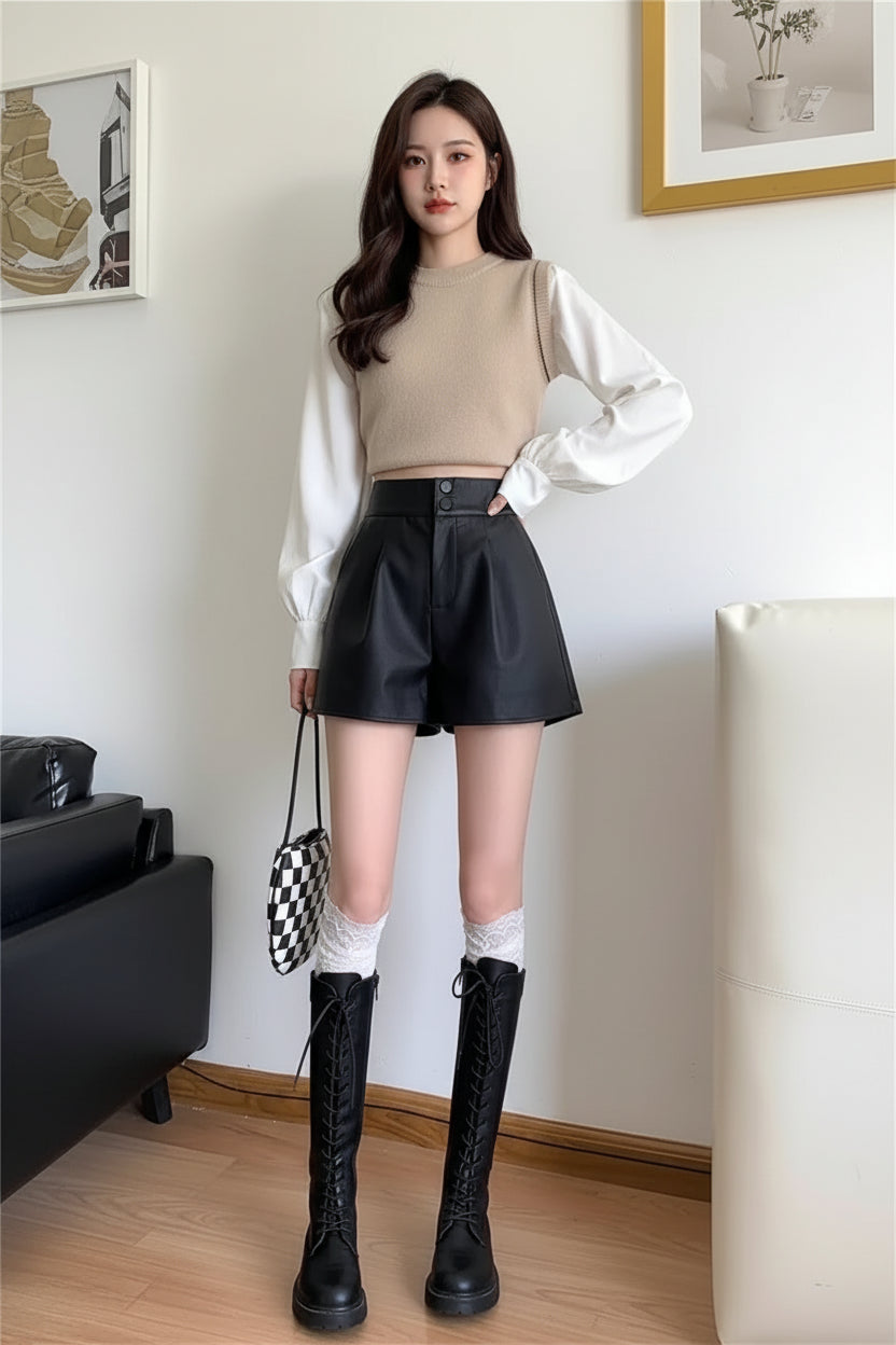 Shorts Cuero Sintético